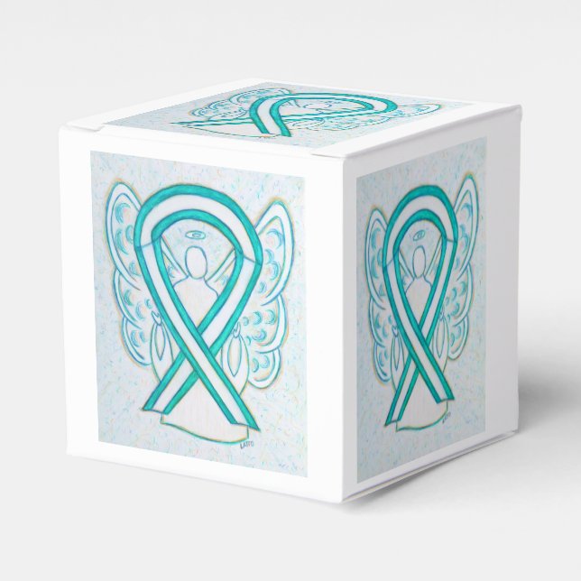 Favoritruta för Cervical Cancer Awareness Ribbon P Presentaskar (Framsidan Sidan)
