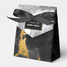 Favoritruta för chic Svartvitt och Guld Marble Presentaskar