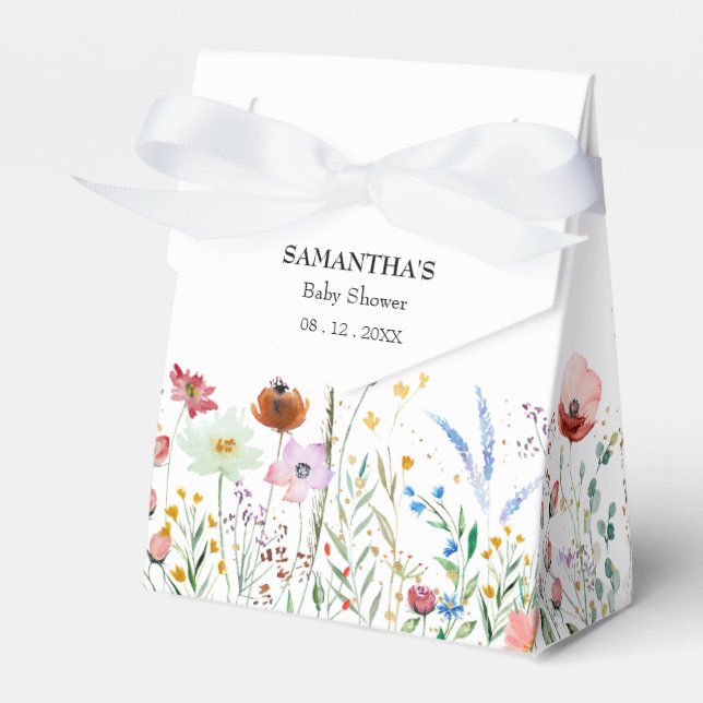 Favoritruta för chic Wildblomsterbabykläder Presentaskar (Framsidan Sidan)
