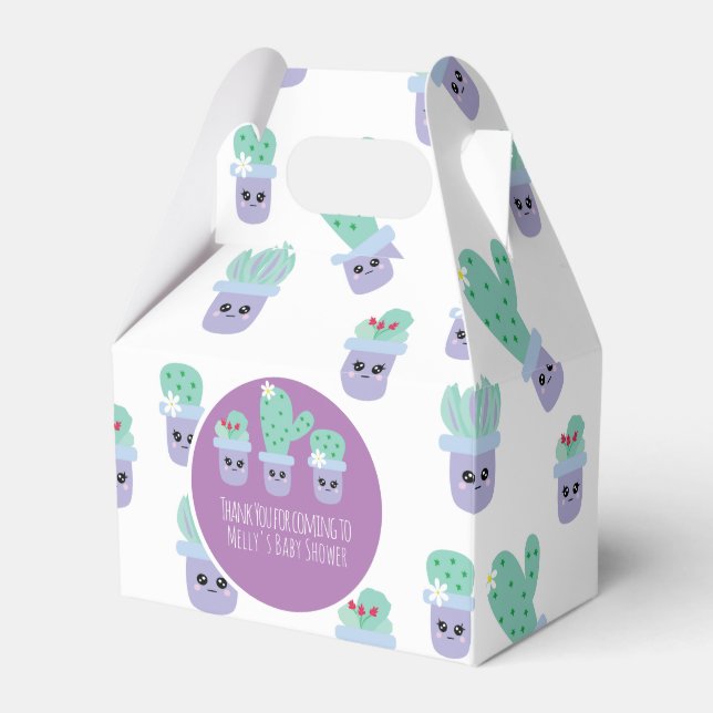 Favoritruta för Cute Cactus Tecknad Tack Presentaskar (Framsidan Sidan)