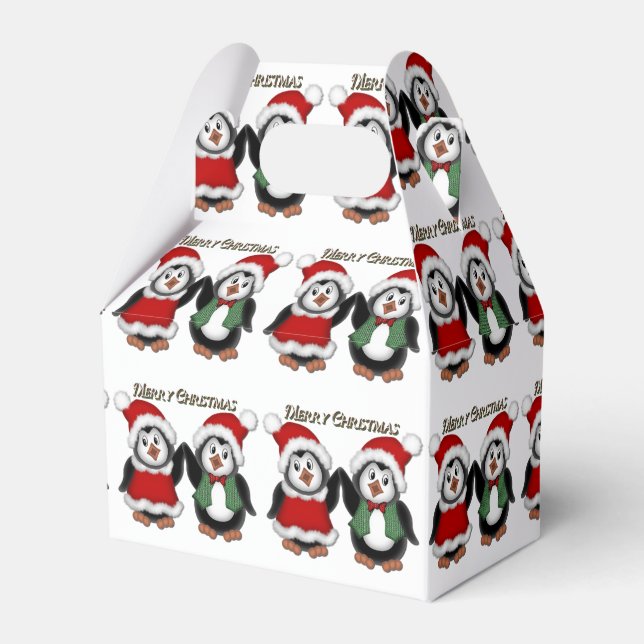 Favoritruta för Cute Penguins God jul Presentaskar (Framsidan Sidan)