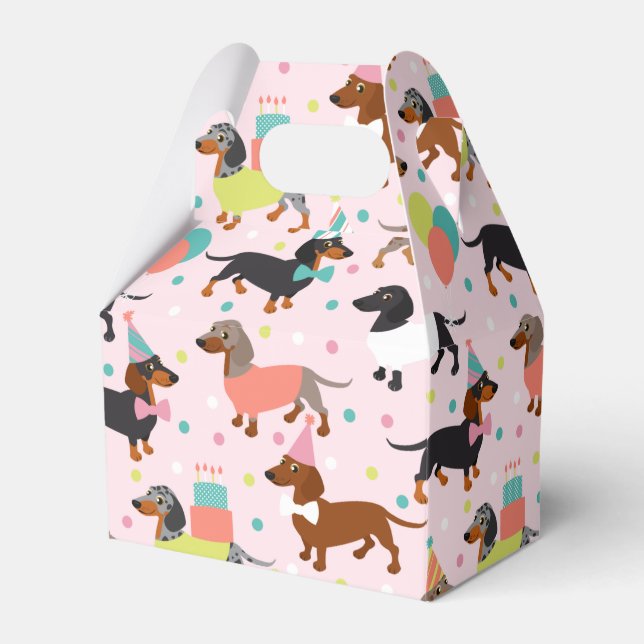 Favoritruta för Dachshund Birthday Presentaskar (Framsidan Sidan)