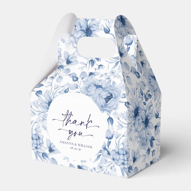 Favoritruta för elegant Blue Blommigt Wedor Presentaskar (Framsidan Sidan)