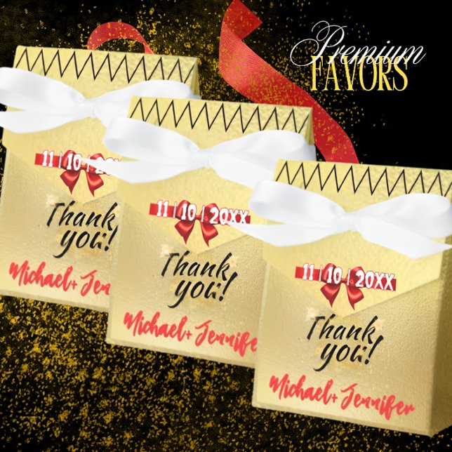 Favoritruta för elegant Guld-bröllop med anpassade Presentaskar (Skapare uppladdad)