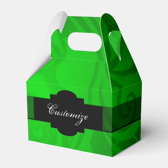 Favoritruta för elegant, svart och Grönt Presentaskar (Framsidan Sidan)