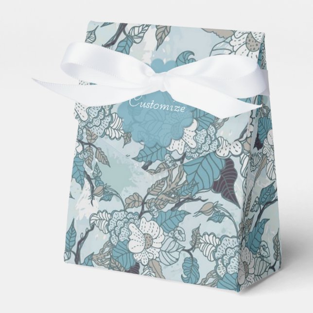 Favoritruta för elegant Teal & White Blommigt Tält Presentaskar (Framsidan Sidan)