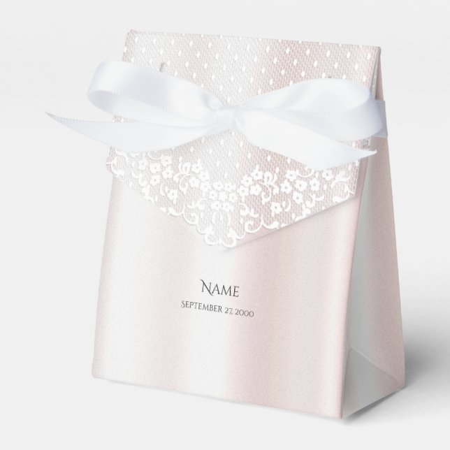 Favoritruta för elegant Vit Snöre-Blommigt Presentaskar (Framsidan Sidan)