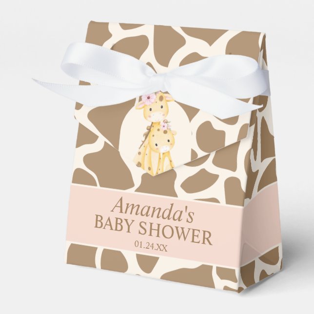 Favoritruta för Flickor Giraffe Baby Shower Presentaskar (Framsidan Sidan)