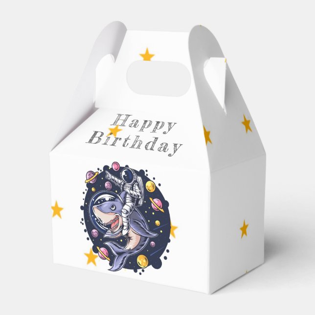 Favoritruta för Födelsedagsfest för hajaut-rymd Presentaskar (Framsidan Sidan)