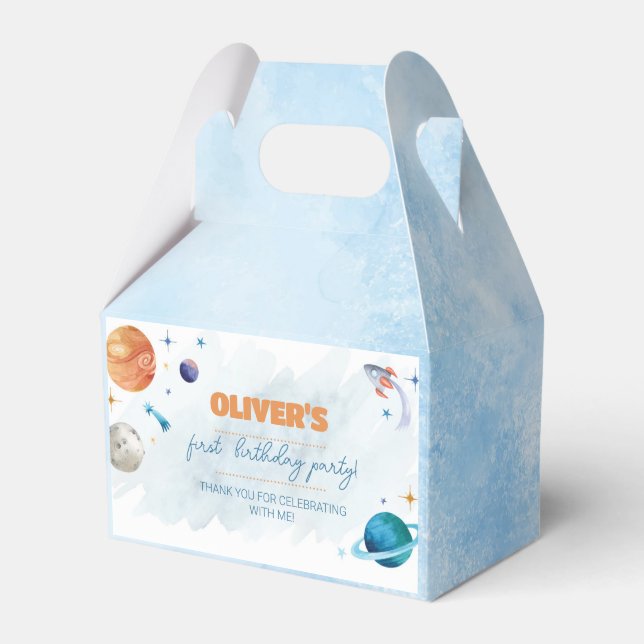 Favoritruta för Födelsedagsfest för rymden-planete Presentaskar (Framsidan Sidan)