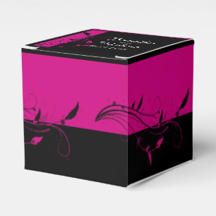 Favoritruta för Fuchsia Black Blommigt Filigree We Presentaskar