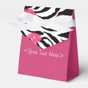 Favoritruta för Fushia Stripe Zebra och Läppar Mön Presentaskar