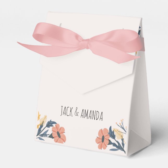 Favoritruta för glatt färgstark Blommigt Bröllopor Presentaskar (Framsidan Sidan)