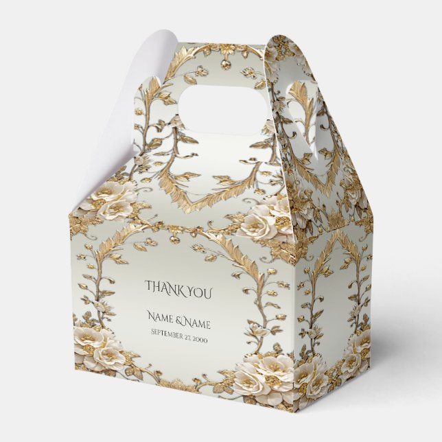 Favoritruta för Golden Ornate Flowers Presentaskar (Framsidan Sidan)