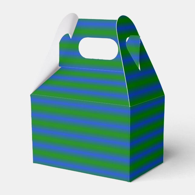 Favoritruta för grönt och blå stripe presentaskar (Framsidan Sidan)