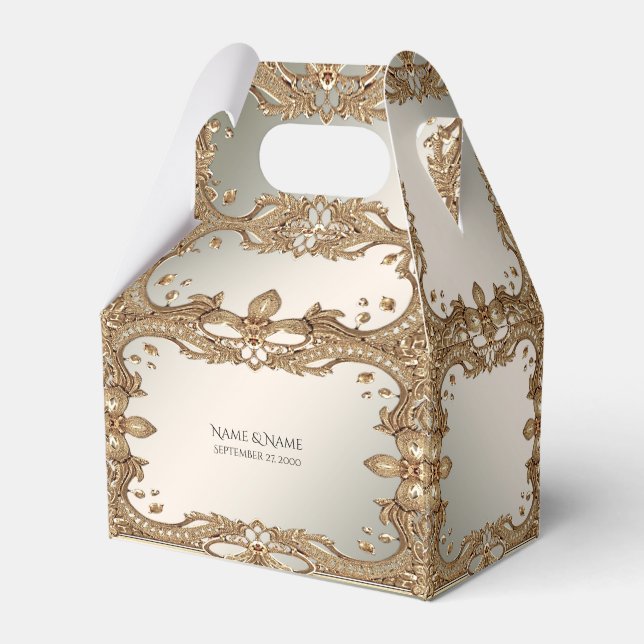 Favoritruta för Guld Ornate Presentaskar (Framsidan Sidan)