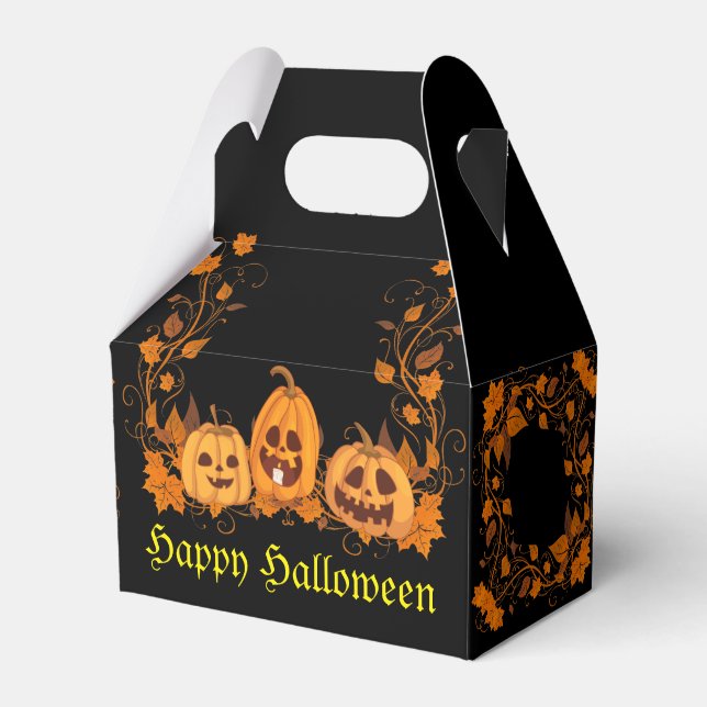 Favoritruta för Halloween-Jack-O-Lantern-trio Presentaskar (Framsidan Sidan)