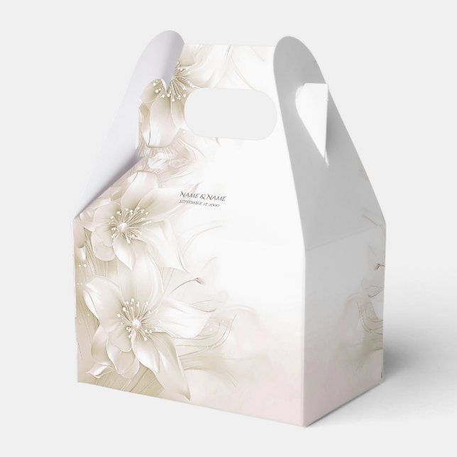 Favoritruta för ivorianska vitblommor för elegant presentaskar (Framsidan Sidan)