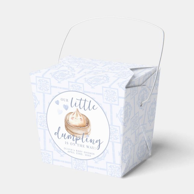 Favoritruta för Kawaii Bao Baby Shower - blå Presentaskar (Framsidan Sidan)