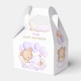 Favoritruta för Lavender Bear Girl Baby Shower Presentaskar