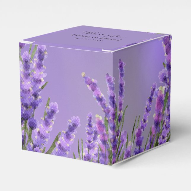 Favoritruta för Lavender Lila Blommigts-bröllop Presentaskar (Framsidan Sidan)