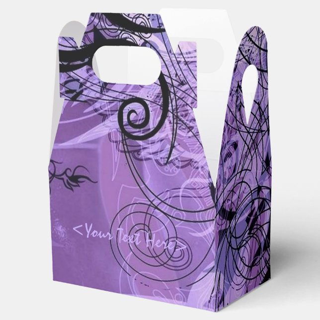 Favoritruta för lila och svart Mönster Presentaskar (Öppnad)