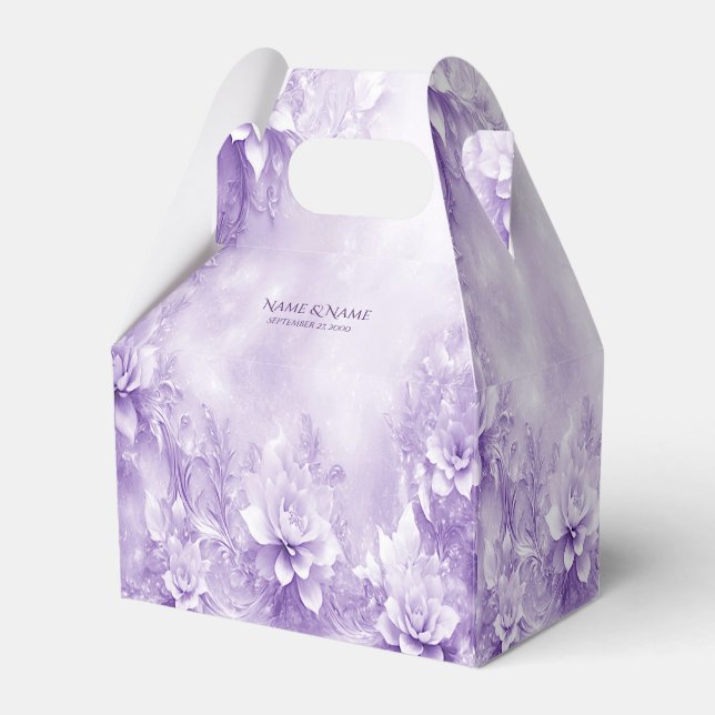 Favoritruta för lila White Flowers Presentaskar (Framsidan Sidan)