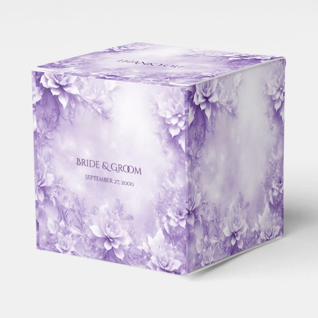 Favoritruta för lila White Flowers Presentaskar (Framsidan Sidan)