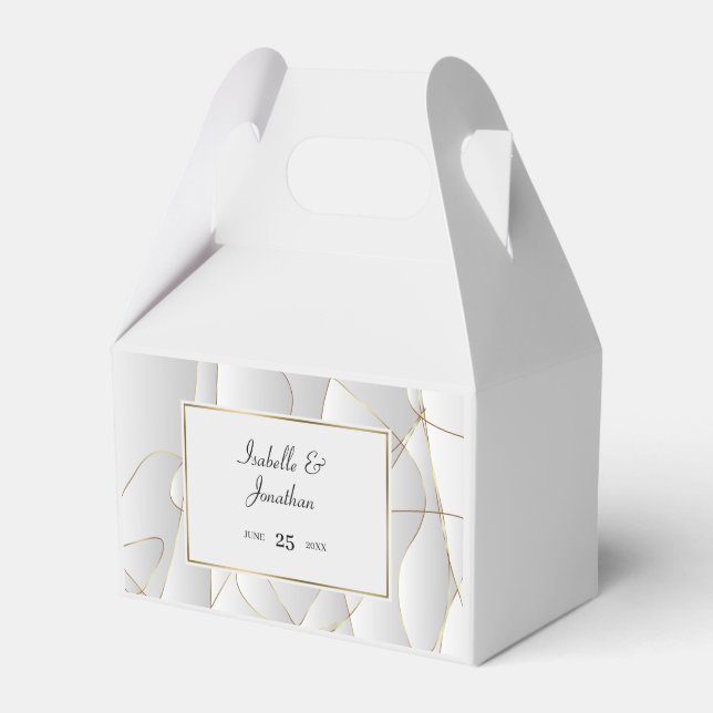 Favoritruta för lyxgulden Linjer Presentaskar (Framsidan Sidan)