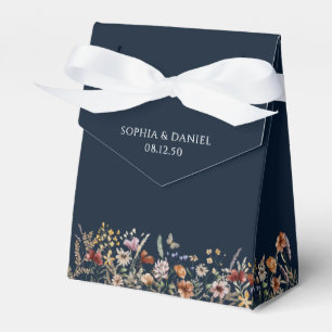 Favoritruta för marinblå kornig Wildblomsbröllop Presentaskar