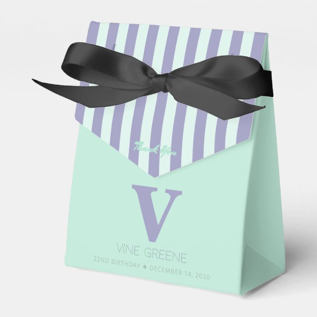 Favoritruta för Monogram Bluish Lila Rand Grönt  Presentaskar (Framsidan Sidan)