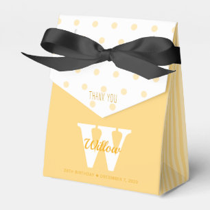 Favoritruta för Monogram Gult Polka dots Rand Presentaskar
