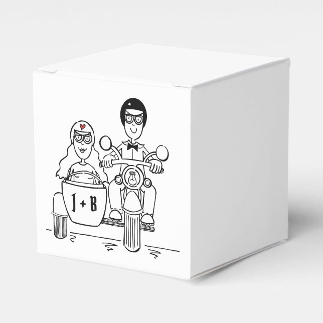 Favoritruta för motorcykelbröllop i personligens B Presentaskar (Framsidan Sidan)