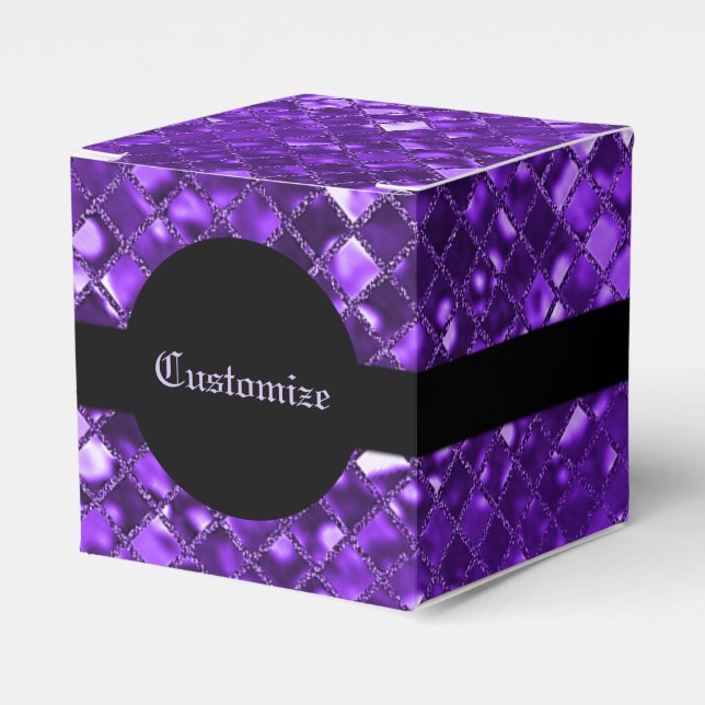 Favoritruta för mousserande Lila Mosaic Mönster Cu Presentaskar (Framsidan Sidan)