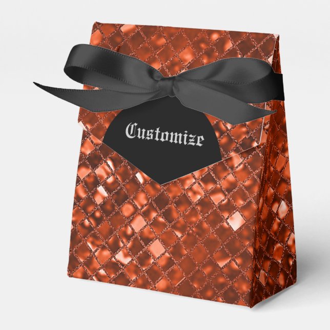 Favoritruta för mousserande rödmosaik Mönster Tält Presentaskar (Framsidan Sidan)