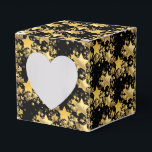 Favoritruta för parti-Guld-stjärnor Presentaskar<br><div class="desc">Parti-favoritruta som visas i en festive guld-stjärnorna-utskrift. Färg Black Anpassa det här objektet eller köp som det är. Lagrar-bild</div>