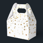 Favoritruta för parti-Guld-stjärnor Presentaskar<br><div class="desc">Parti-favoritruta som visas i en grafisk framställning med gyllene stjärnor. Färg White Anpassa det här objektet eller köp som det är. Lagrar-bild</div>
