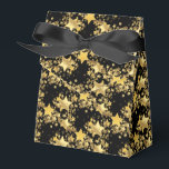 Favoritruta för parti-Guld-stjärnor Presentaskar<br><div class="desc">Parti-favoritruta som visas i en festive guld-stjärnorna-utskrift. Färg Black Anpassa det här objektet eller köp som det är. Lagrar-bild</div>