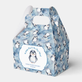 Favoritruta för Penguin Winter Baby Shower Presentaskar