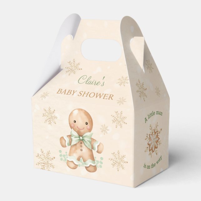 Favoritruta för pepparkaksgubbe Baby Shower Presentaskar (Framsidan Sidan)