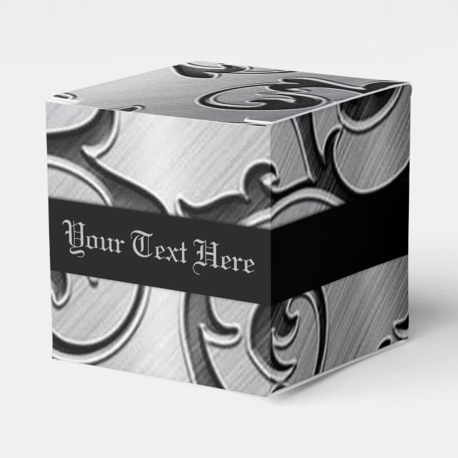 Favoritruta för personlig Black och Silver Mönster Presentaskar (Framsidan Sidan)