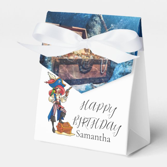 Favoritruta för pirat Party-flickans födelsedag Presentaskar (Framsidan Sidan)