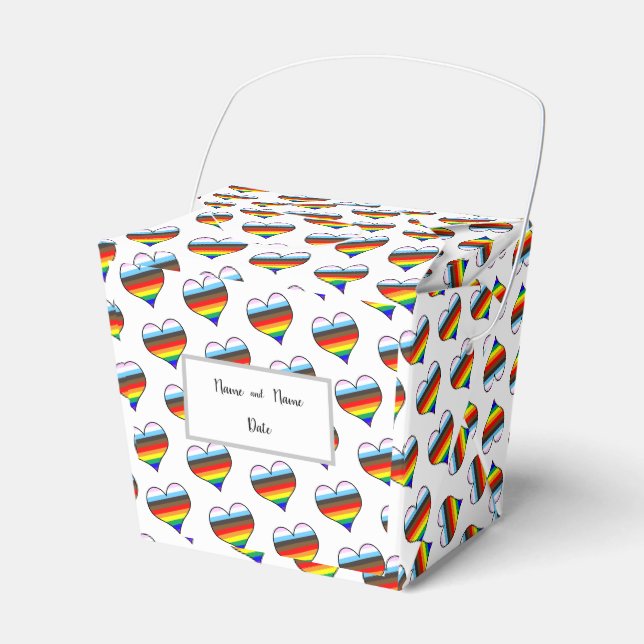 Favoritruta för Rainbow Heart Mönster Presentaskar (Framsidan Sidan)