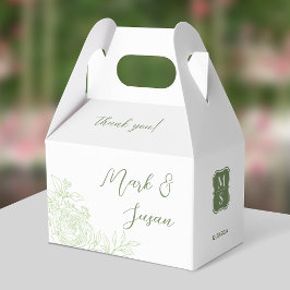 Favoritruta för Ranunculus Bröllop Tack (Grönt) Presentaskar