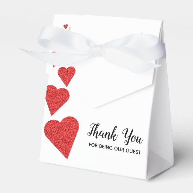 Favoritruta för Red Glitter-hörnen Presentaskar (Framsidan Sidan)