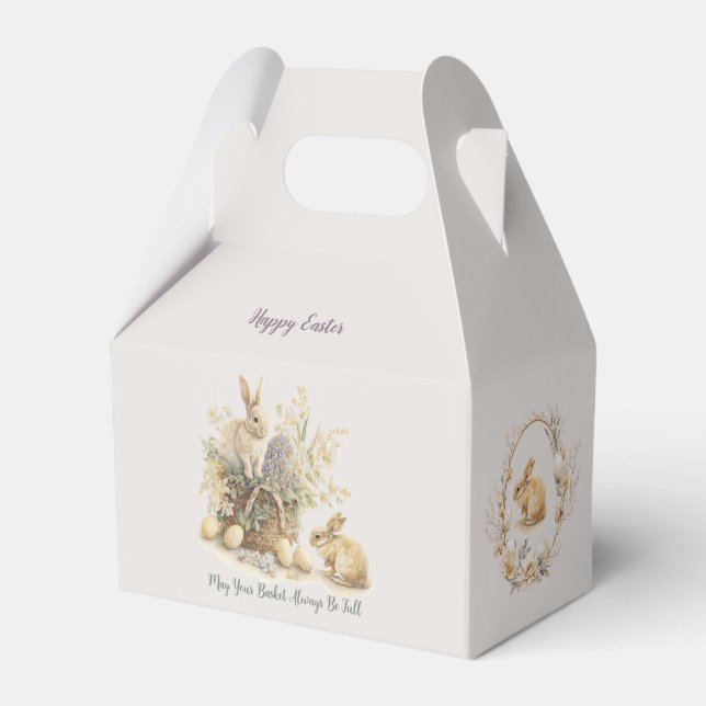 Favoritruta för redigerbar Påskhare Presentaskar (Framsidan Sidan)