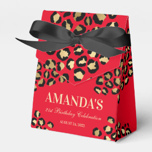 Favoritruta för röd och leopard presentaskar