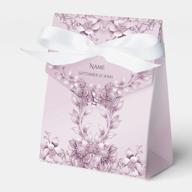 Favoritruta för rosa Blommigt Presentaskar (Framsidan Sidan)