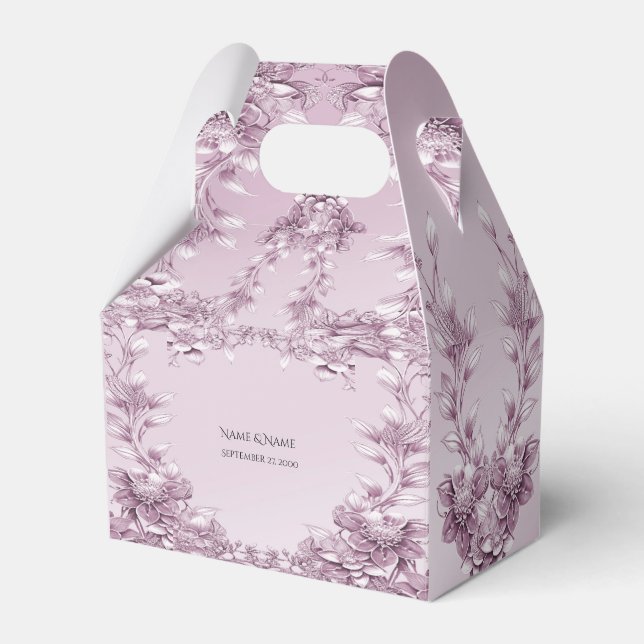 Favoritruta för rosa Blommigt Presentaskar (Framsidan Sidan)
