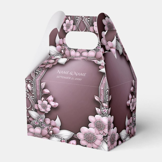 Favoritruta för rosa Blommigt Presentaskar (Framsidan Sidan)